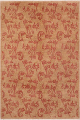 handmade Transitional Kafkaz Tan Rust Hand Knotted RECTANGLE 100% WOOL area rug 8 x 10